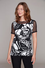 Charger l'image dans la galerie, Compli K Leaf Print Mesh Yoke Top