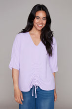 Load image into Gallery viewer, Compli K Airflow Ruched Front V-Neck Top