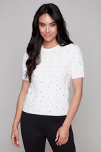 Load image into Gallery viewer, Carre Noir Diamond Pearl Knit Tee