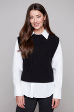 Load image into Gallery viewer, Carre Noir Sleeveless Cable Knit Sweater Vest
