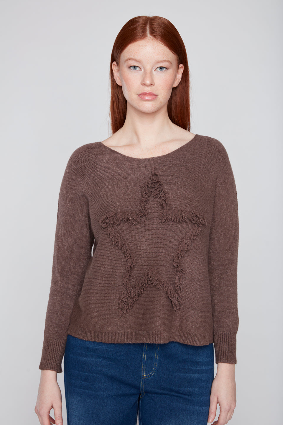 Fringed Star Knit Sweater
