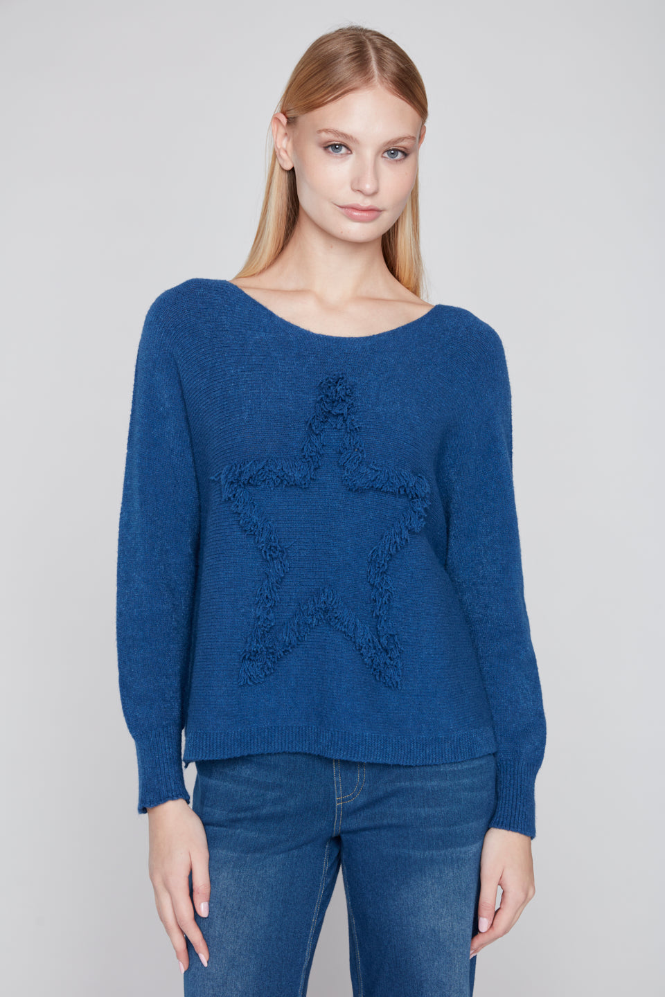 Fringed Star Knit Sweater