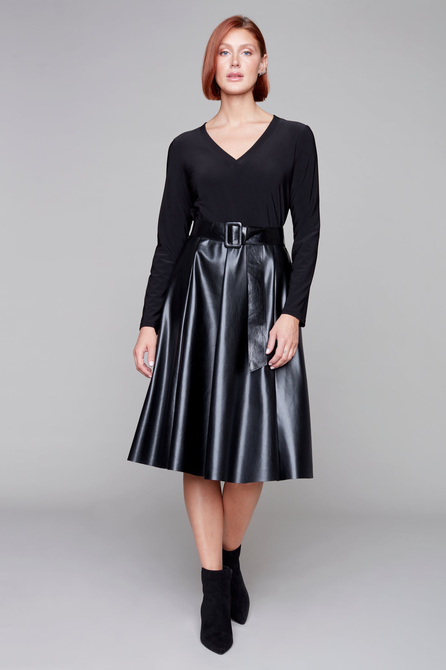 Robe col V ceinture Compli K