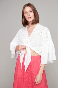 Compli K cover-up blouse with tie-front