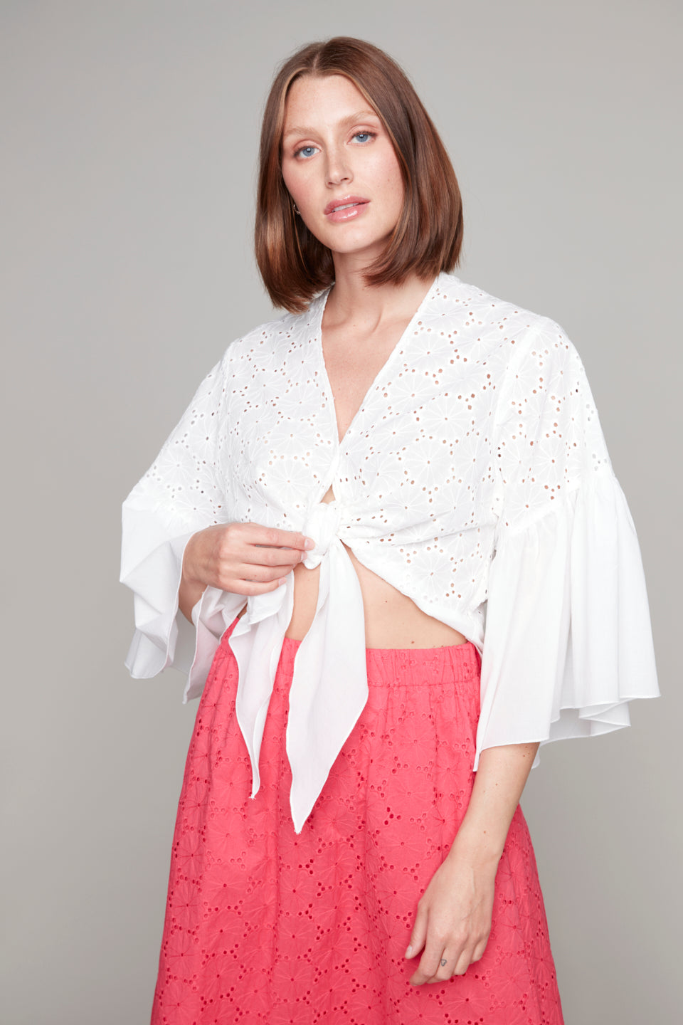 Compli K cover-up blouse with tie-front