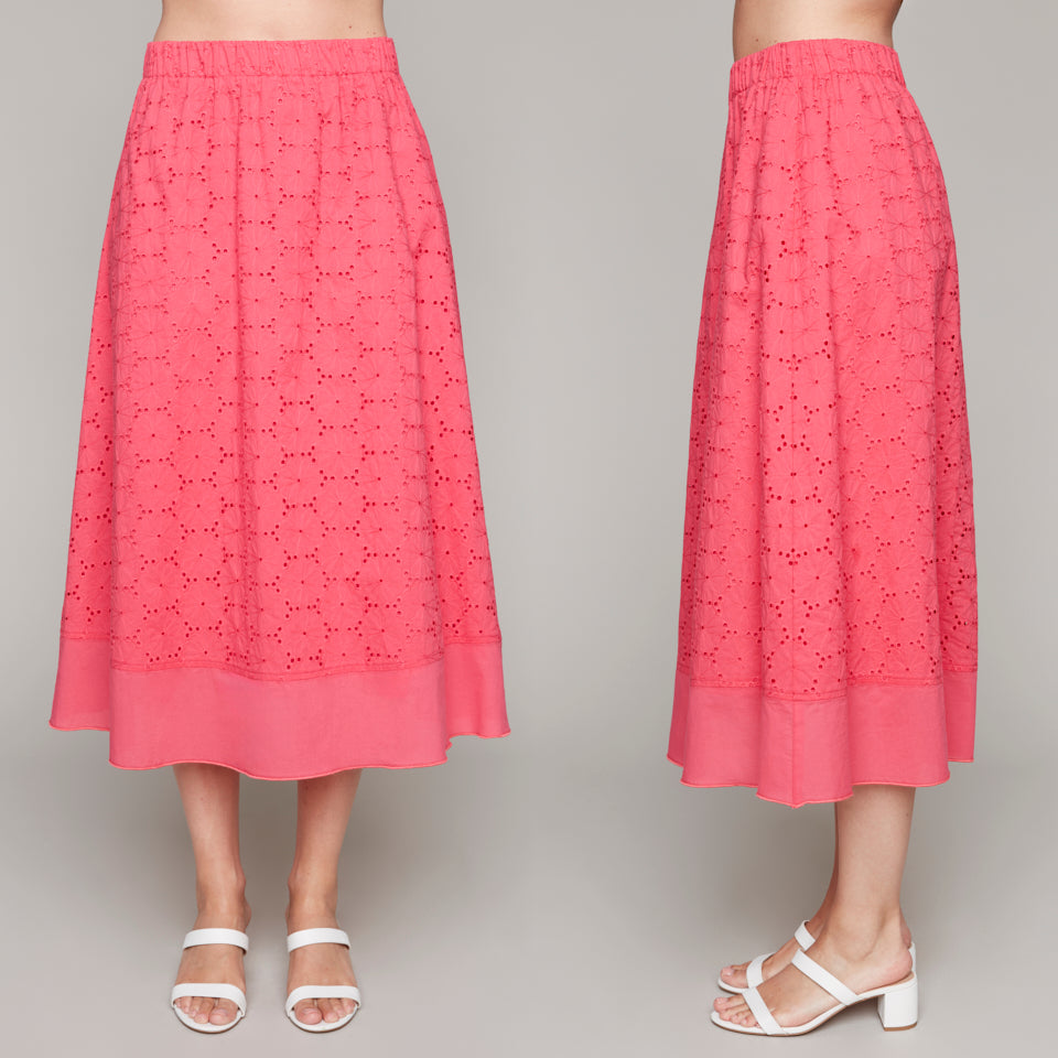 Compli K pull-on eyelet maxi skirt