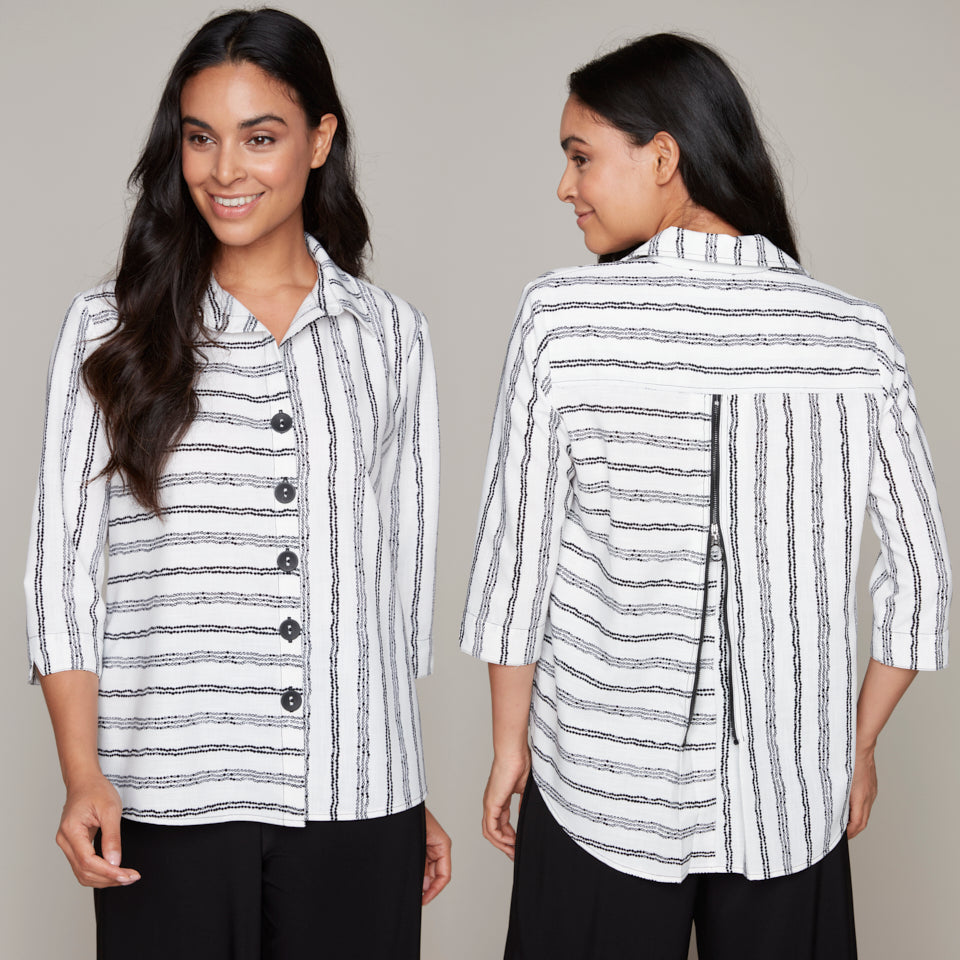 Compli K button-front novelty blouse