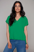 Load image into Gallery viewer, Compli K Lightweight V-Neck Bubble Hem Top
