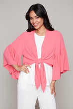 Load image into Gallery viewer, Compli K tie-front cover-up with flare sleeves
