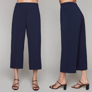 Compli K novelty pull-on pants with button detail