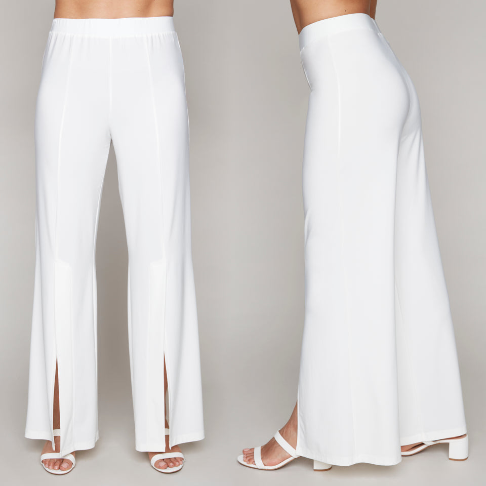 Compli K pull-on pants with front slit