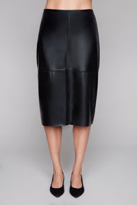Complki K Icon Curve” Faux Leather Skirt