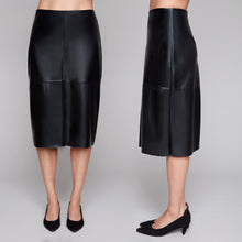Load image into Gallery viewer, Complki K Icon Curve” Faux Leather Skirt
