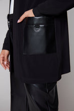 Load image into Gallery viewer, Compli K Open-Front Cardigan with Faux Leather Pockets
