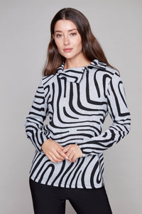 Compli K Maze Print Zip Collar Top