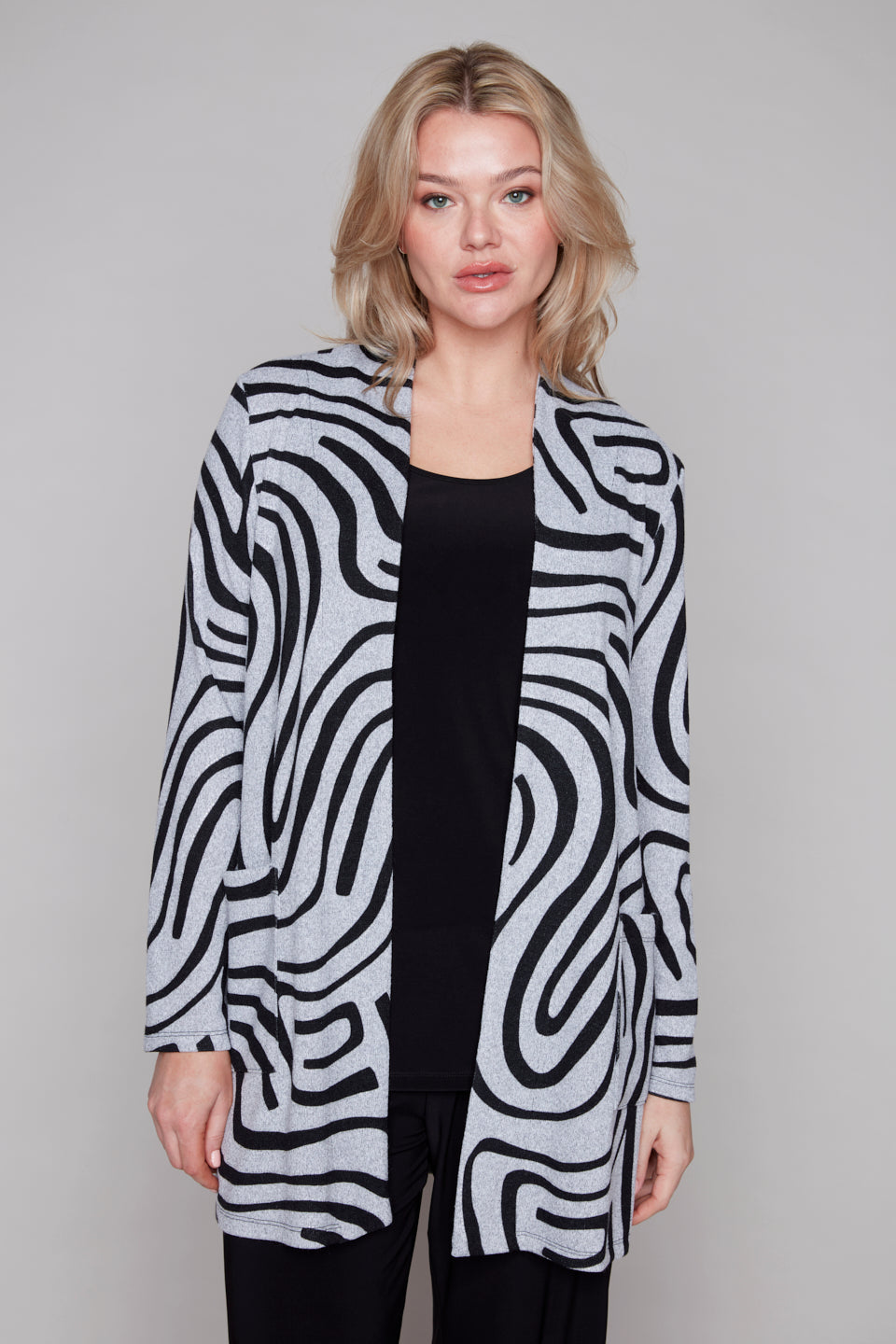 Compli K Contour Open Front Cardigan