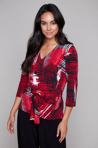 Compli K Crimson Motion Tie-Front Top