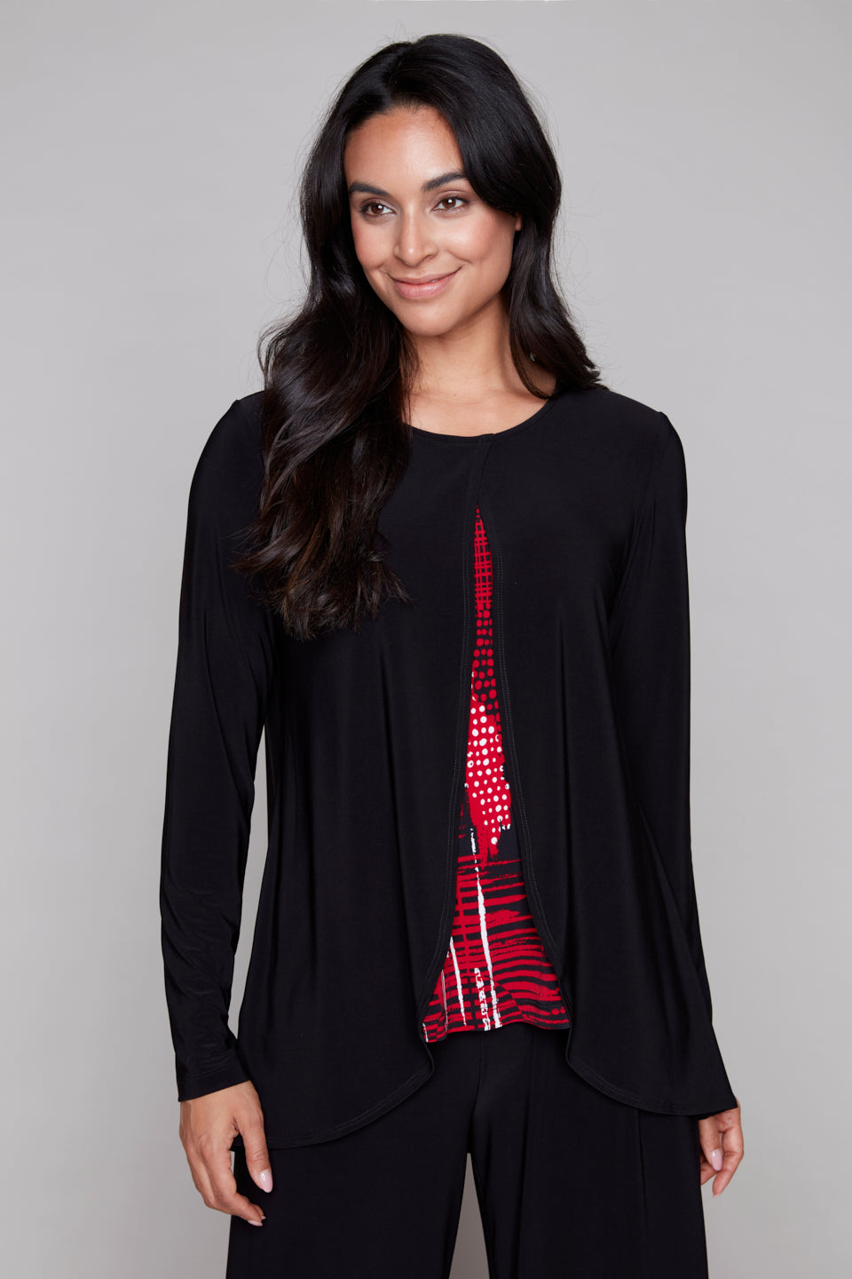 Compli K Black Eclipse Layered Top