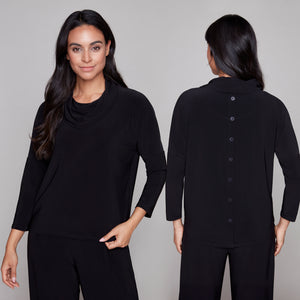 Compli K Whisper Back Button Blouse