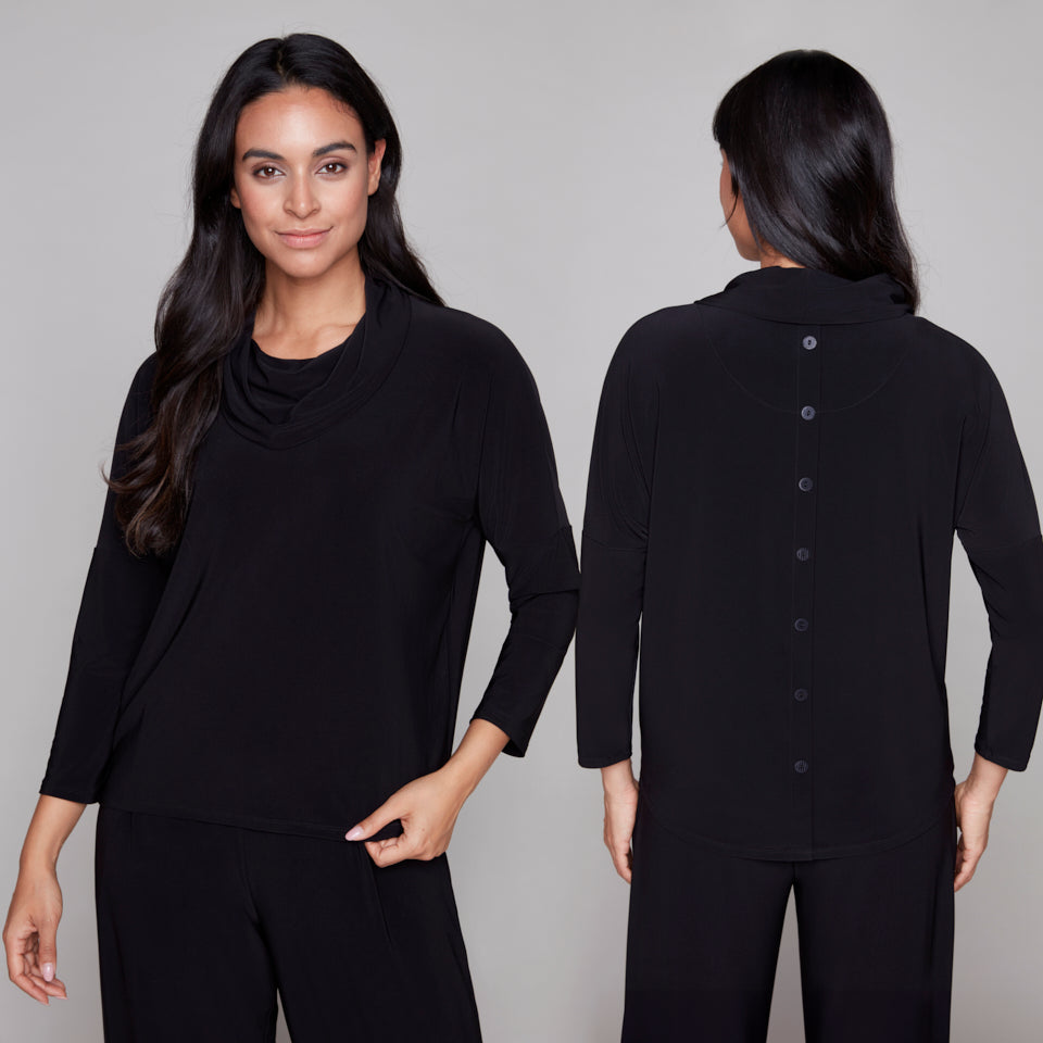 Compli K Whisper Back Button Blouse