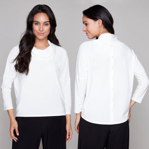 Compli K Whisper Back Button Blouse