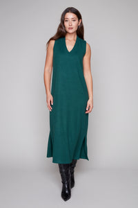 Compli K Ribbed V-Neck Midi Dress