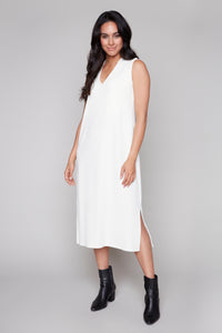 Compli K Ribbed V-Neck Midi Dress