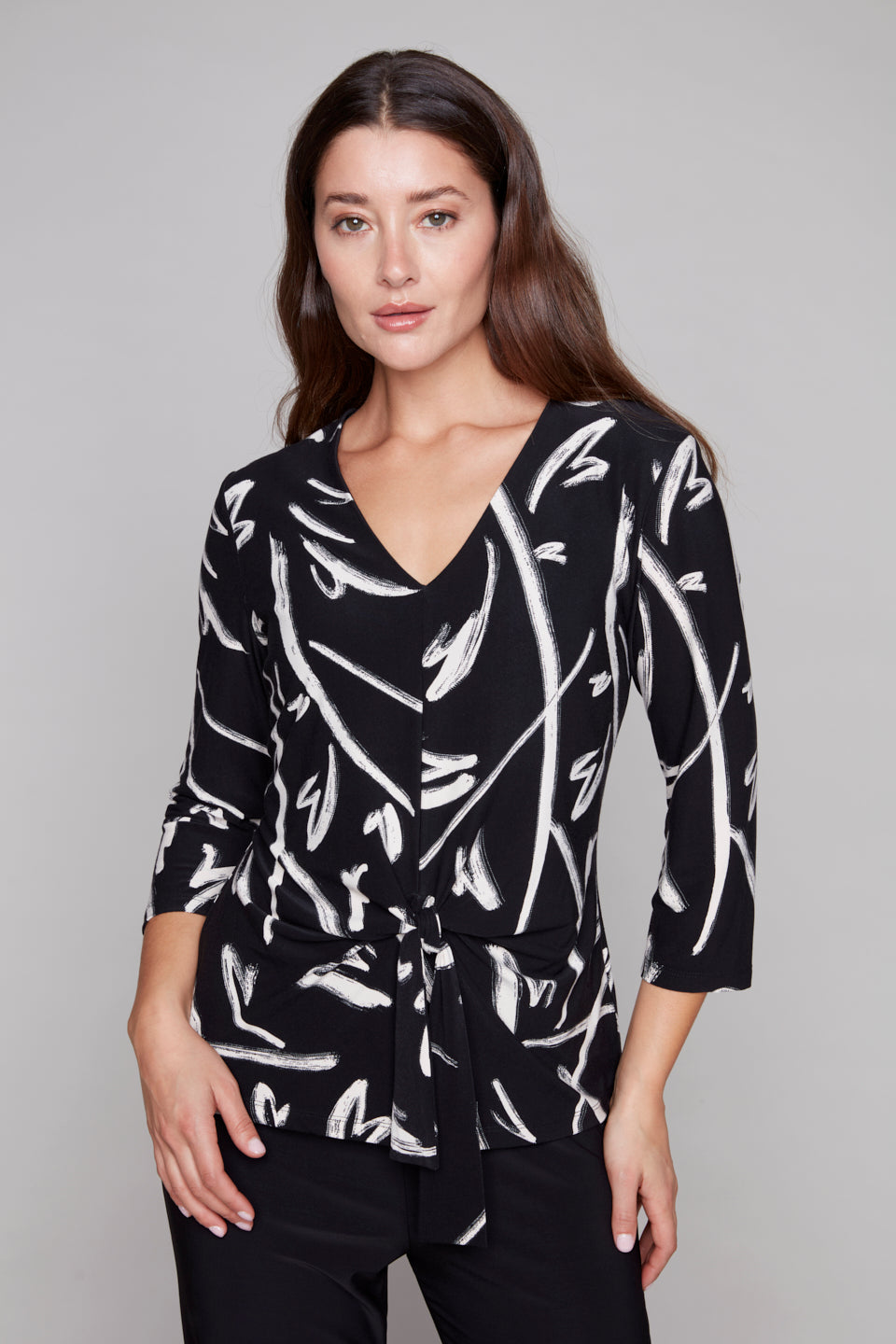 Compli K Brushstroke Tie-Front Top