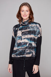 Compli K Abstract Breeze Funnel Neck Top