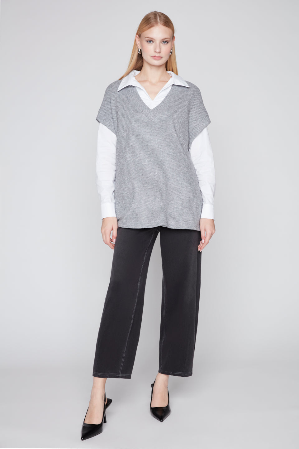 Relaxed V Neck Sweater Vest