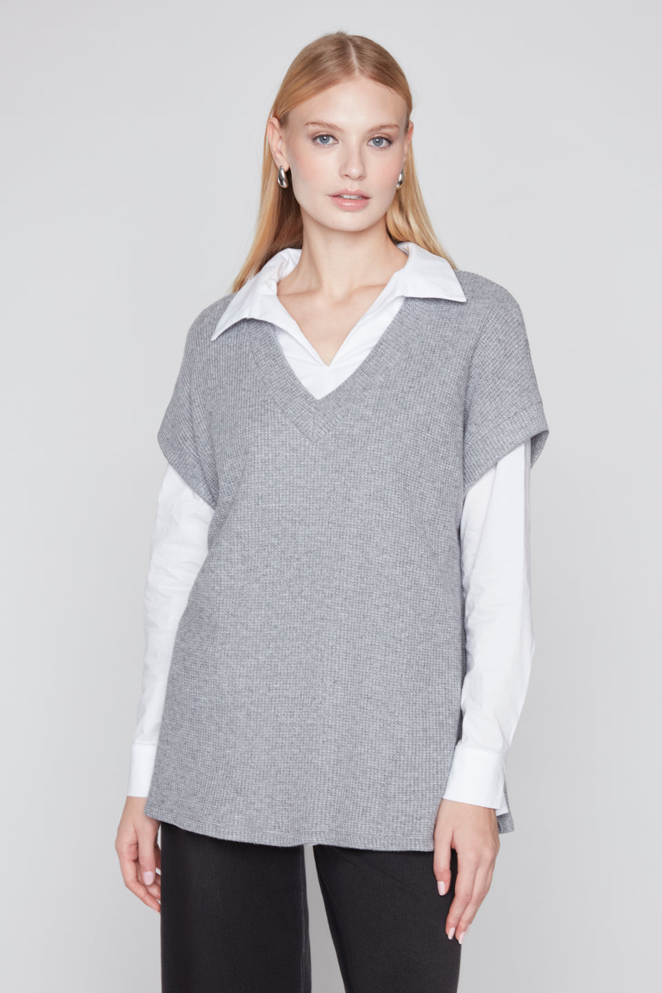 Relaxed V Neck Sweater Vest