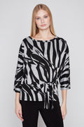 Compli K Abstract Print Tie Front Top