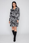 Compli K Abstract Print Zip Front Dress
