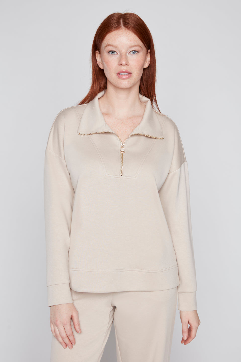 Zip Neck Popover Top