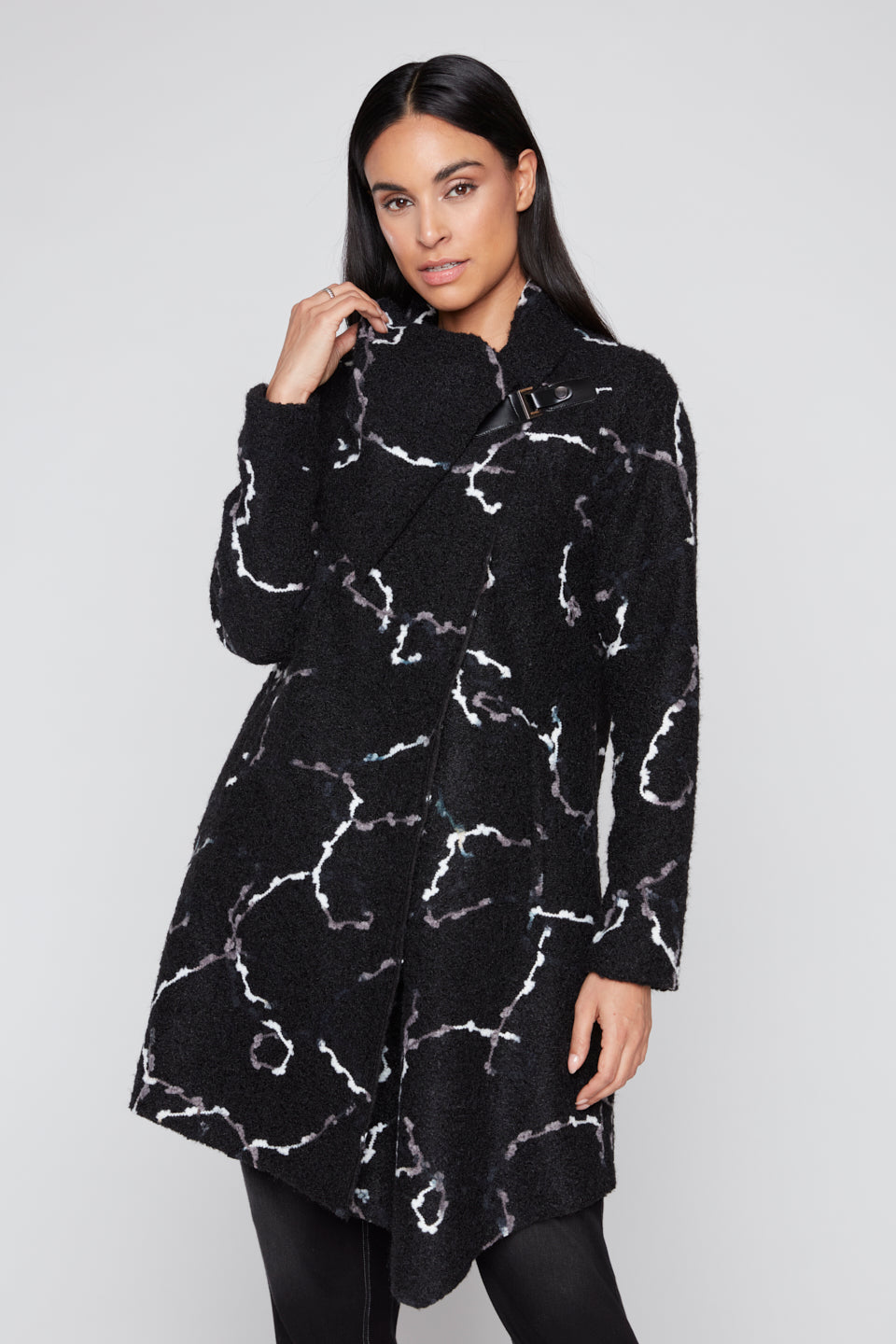 Abstract Asymmetric Coat