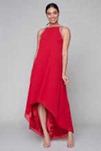 Charger l&#39;image dans la galerie, Robe taille haute sans manches Compli K Noir ornée de bijoux
