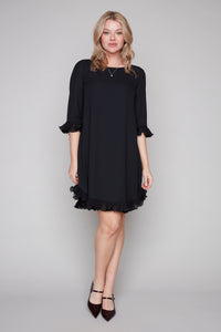Chiffon Ruffle Shift Dress
