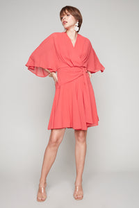 Compli K Noir cape type dress with cross-over front detail