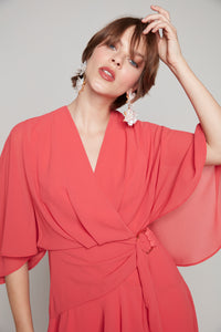 Compli K Noir cape type dress with cross-over front detail
