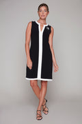 Compli K Noir Color Block Dress with Brooch