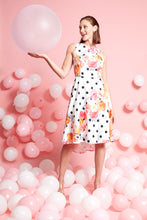 Load image into Gallery viewer, Compli K Noir sleeveless floral &amp; dot printed dress with asymmetrical hemline
