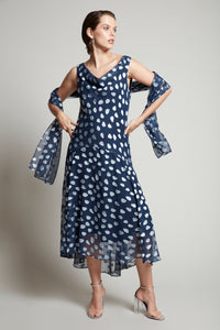 Compli K Noir sleeveless cowl neck dress with cover-up