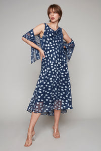 Compli K Noir sleeveless cowl neck dress with cover-up