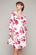 Load image into Gallery viewer, Compli K Noir 3/4 flutted sleeve floral print dress
