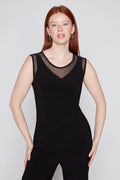 Sleeveless Sheer Illusion Top
