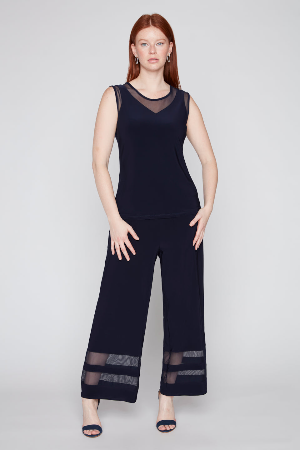 Sleeveless Sheer Illusion Top