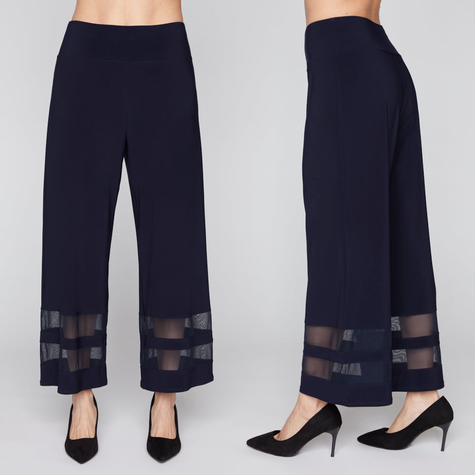 Wide Leg Mesh Detail Pant