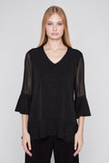 Shimmer Mesh Bell Sleeve Tunic