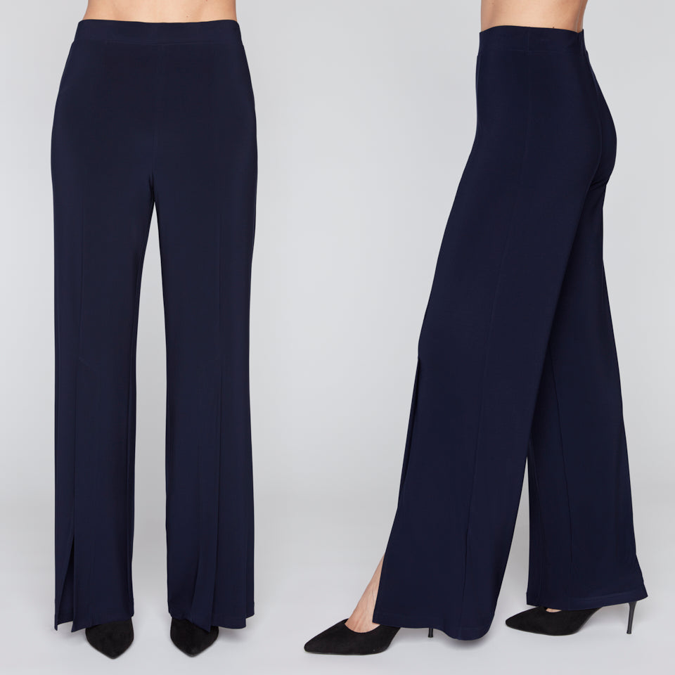 Wide Leg Front Slit Pants