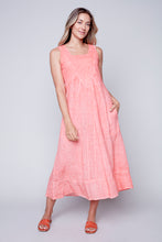 Load image into Gallery viewer, Carre Noir square neck sleeveless dress with ruffle bottom
